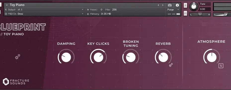 fracture sounds blueprint toy piano gui