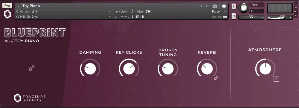 fracture sounds blueprint toy piano gui